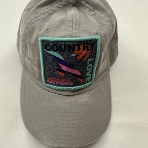 New Country Love Logo Graphic White Adjustable Baseball Cap Hat One Size